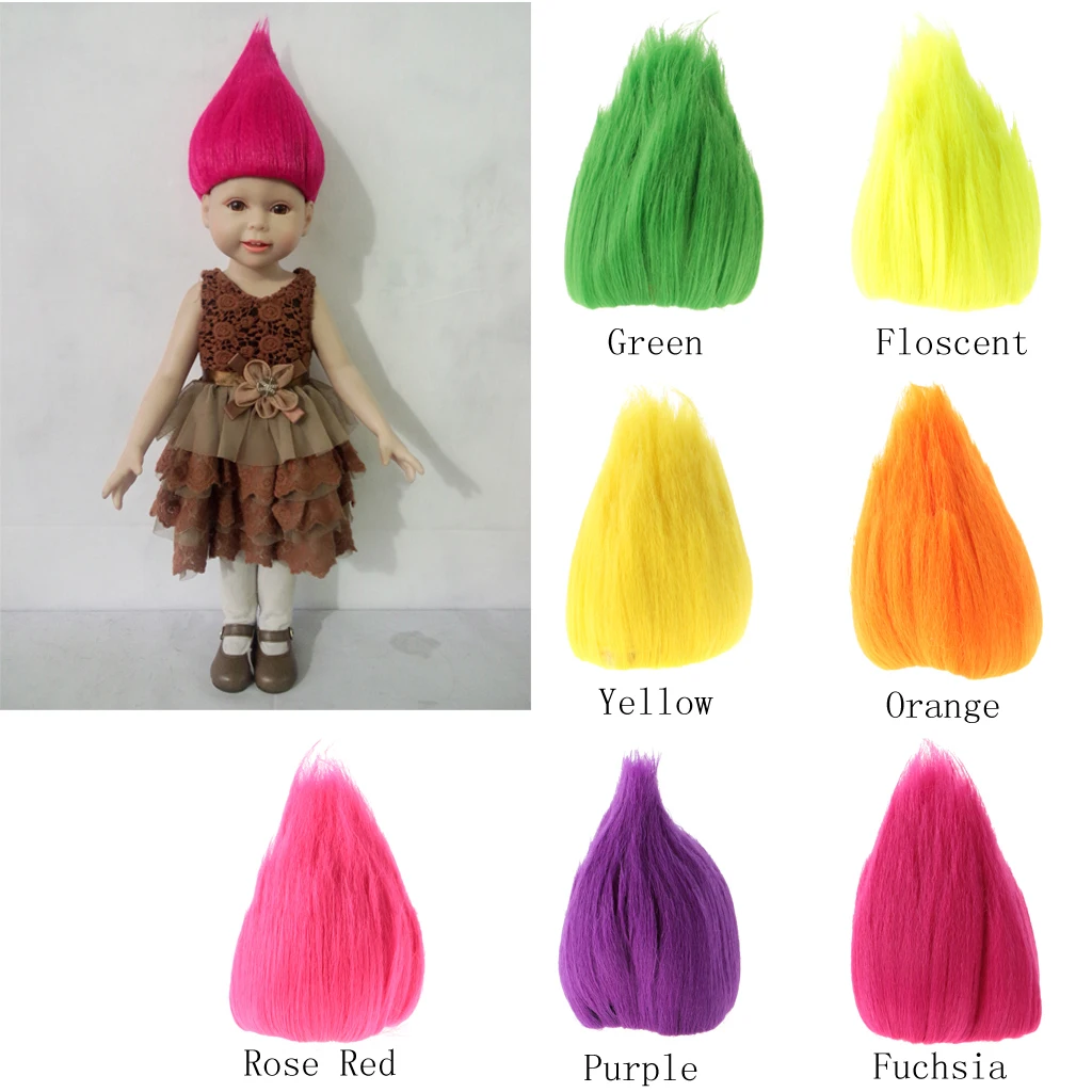 Модный парик для кукол 15 см волосы в стиле троллей куклы 18 дюймов принадлежности