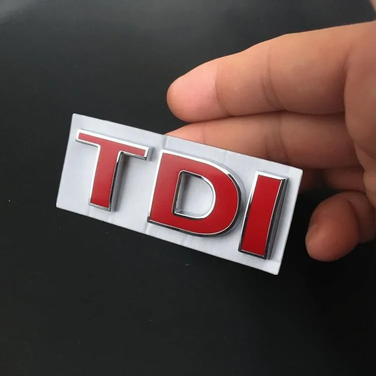 Белый UYNM 3D металлический TDI значок эмблема наклейка автомобиля Наклейка для Volkswagen Golf PASSAT CC skoda автомобильные аксессуары автостайлинг - Название цвета: Белый
