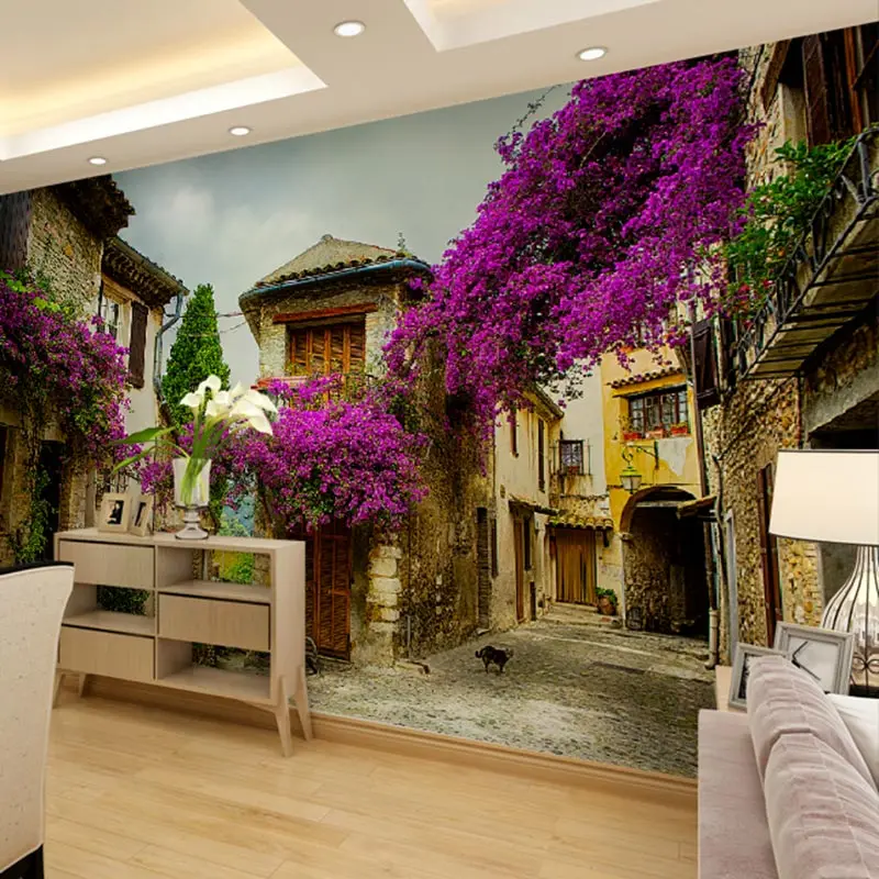 Винтажная настенная бумага европейская уличная фотография Настенная 3D гостиная