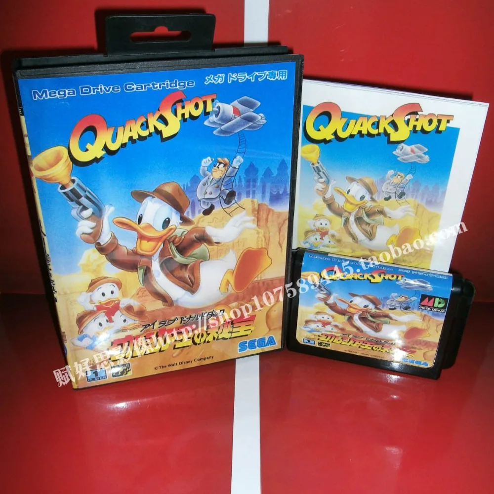 Картридж Sega MD game - Quack shot с коробкой и руководством для 16-битной игровой системы