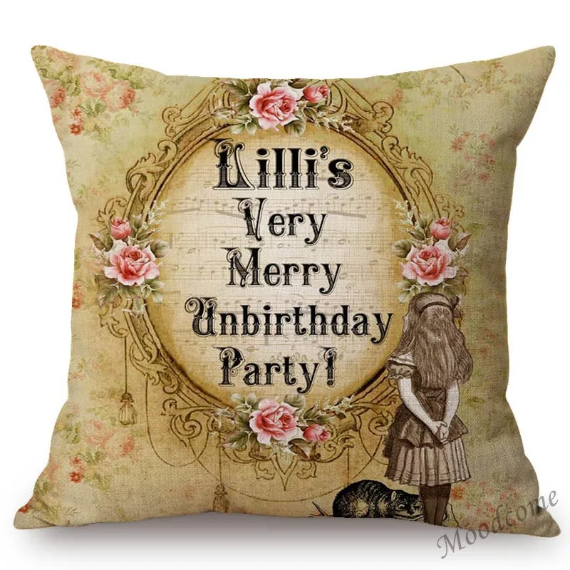 Винтажная декоративная наволочка для дивана с изображением героев мультфильмов