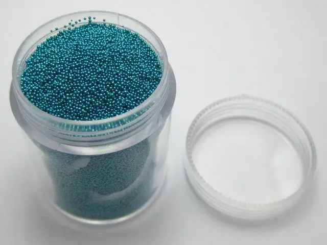 

50Gram Blue Glass Micro Beads Microbeads No-hole Embellishment + Storage Box