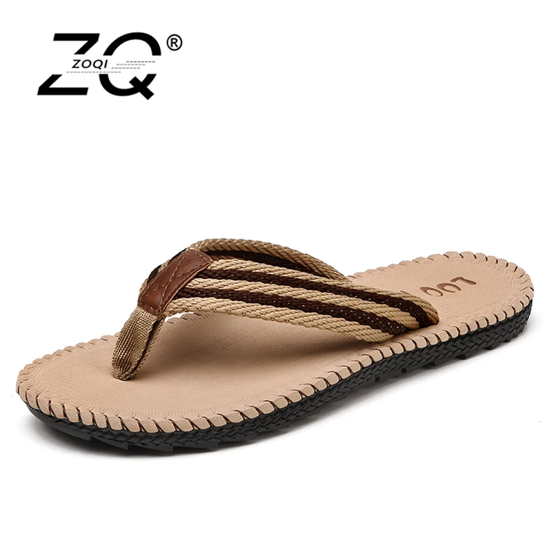 2018 Новые Летние Для мужчин вьетнамки модные высокое качество мужской в полоску