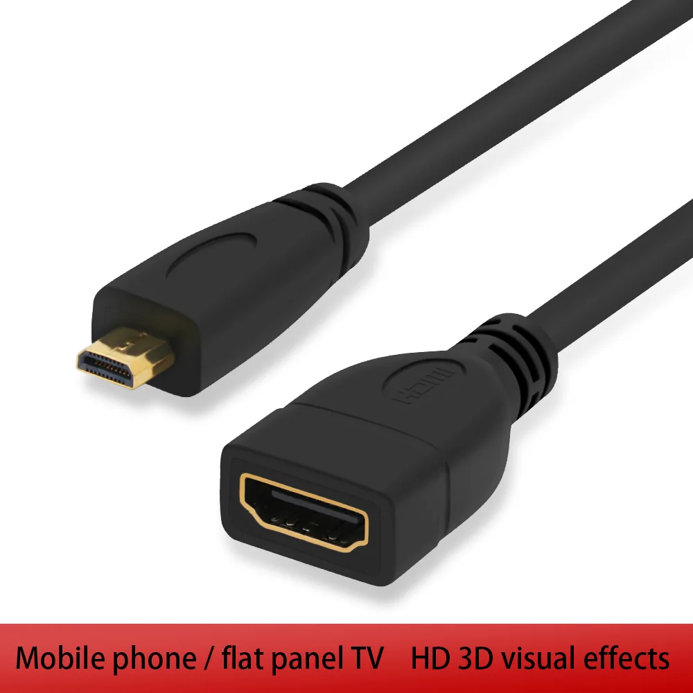 Кабель 3D 1080P Micro HDMI в адаптер Папа-мама кабель-конвертер для HD ТВ-проектора плоская