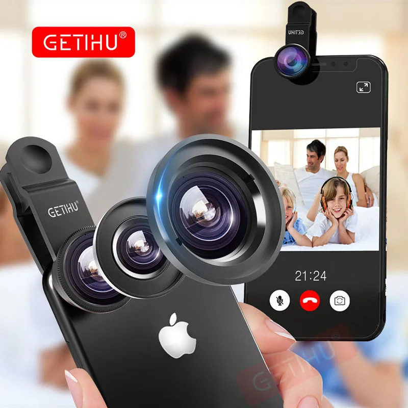 GETIHU Камера объектив для мобильного телефона линзами рыбий глаз Micro увеличить iPhone