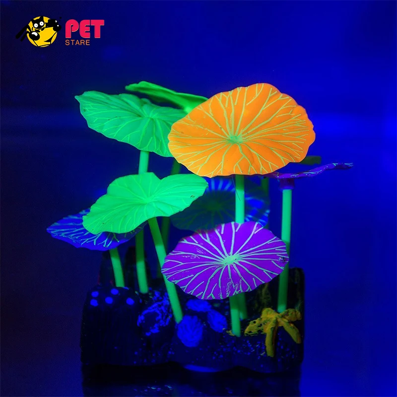 Аквариум украшения растения светящийся эффект искусственного силиконовые