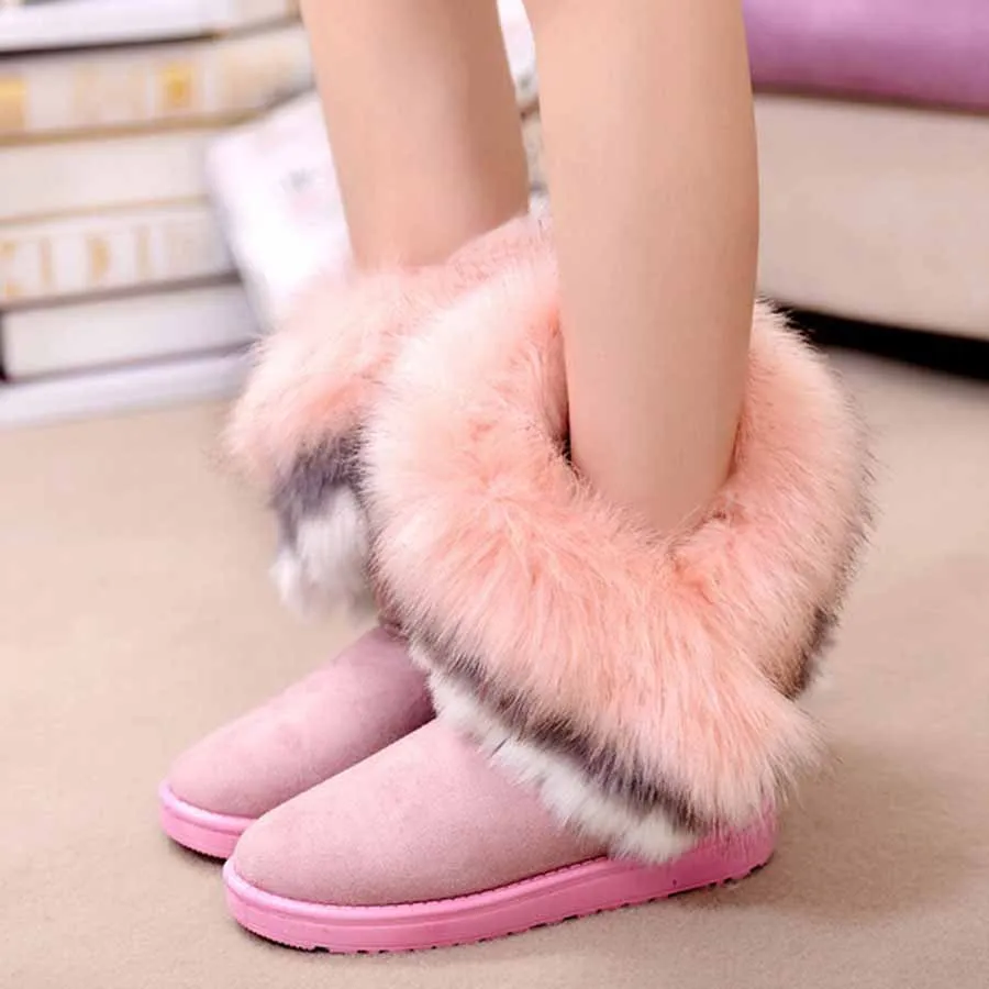 Евро новая зимняя мода теплая женщин снегоступы свободного покроя скольжения