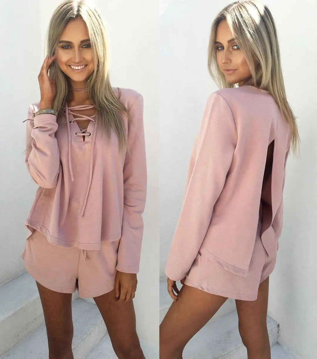 Женский спортивный костюм из 2 предметов толстовка с капюшоном и длинным рукавом