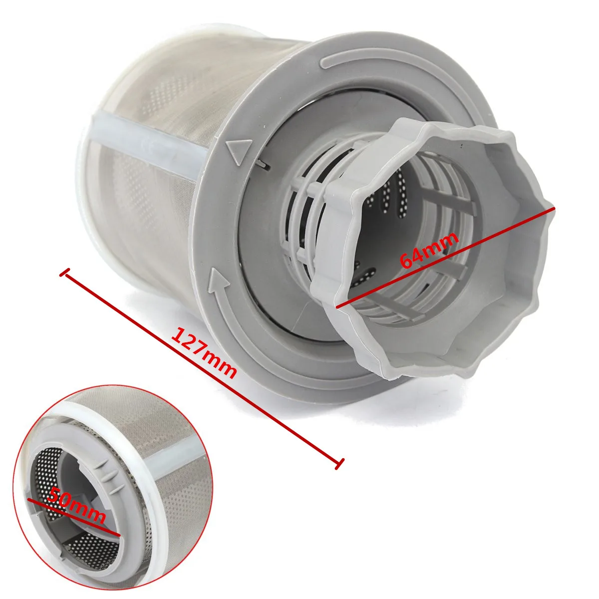 

2 Part Dish Washer Mesh Filter Set Grey Inner Screen Filters Dish-washing Machine Replacement for Kitchen Drains Tool Parts