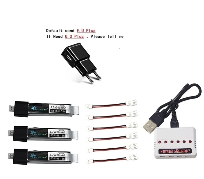 Тёмно-синий Обновленная батарея 3,7 V 200mAh для V911 F929 F939 с(6 в 1) USB зарядным устройством для WLtoys V911 F929 F939 RC вертолет 551148 батарея - Цвет: Тёмно-синий