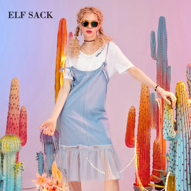 Платье ELFSACK хлопковое повседневное стильное без рукавов|Женские платья| |