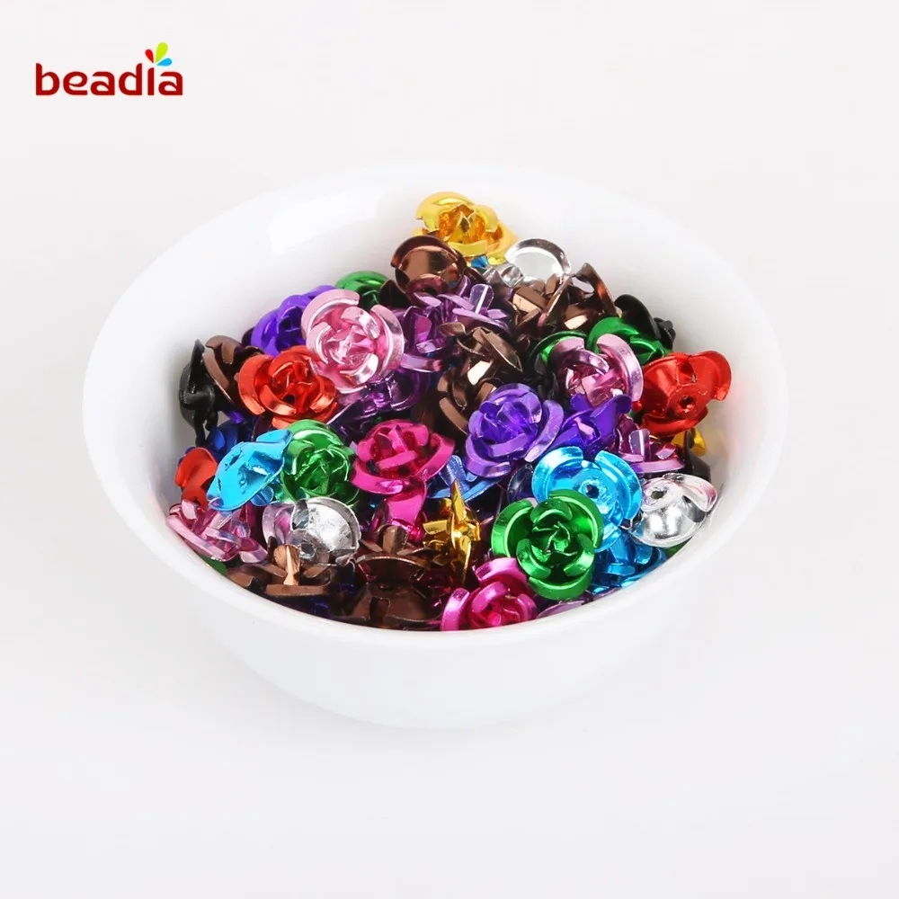 Оптовая продажа 100 шт. отверстие 1 мм Разноцветные алюминиевые крошечные