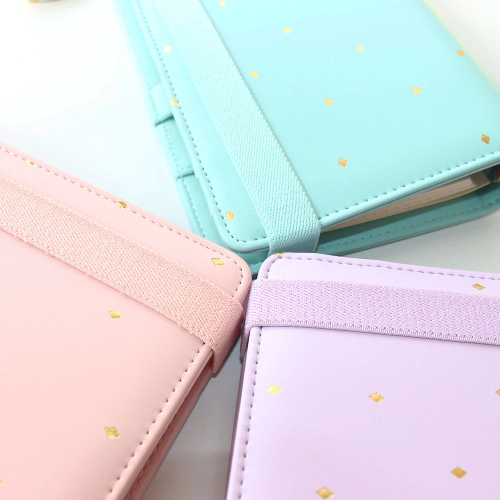 Креативные кожаные спиральные записные книжки с повязкой в горошек милый