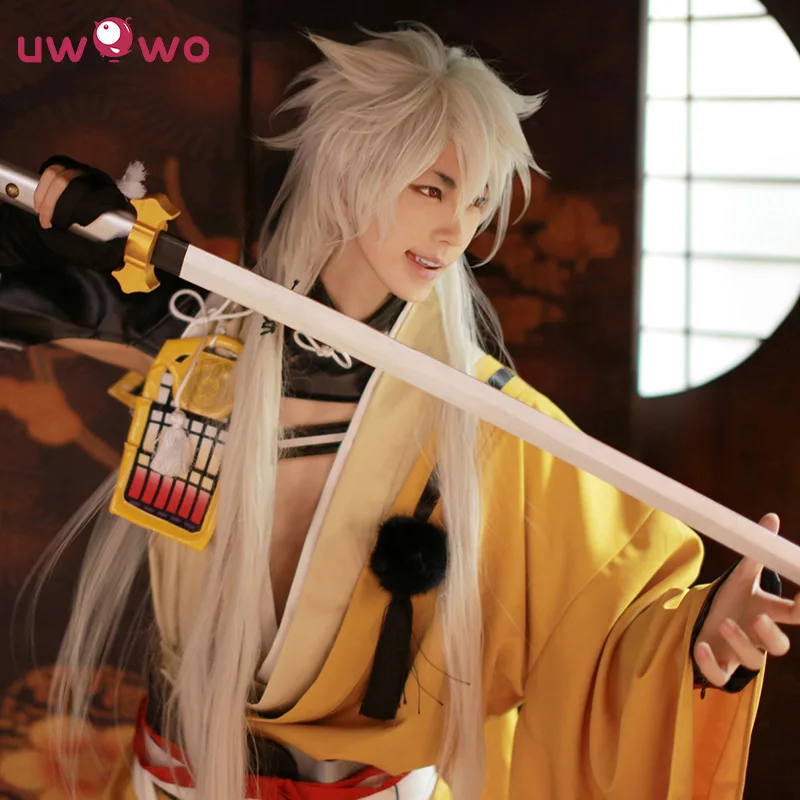 UWOWO Kogitsunemaru косплей Touken Ranbu онлайн желтый кимоно из полиэстера мужской костюм
