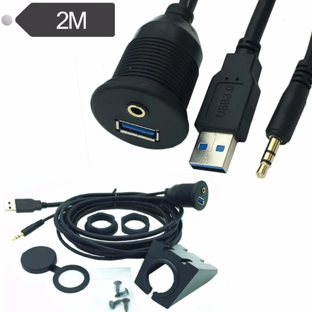 6.5Ft USB 3 0 и 5 мм AUX удлинитель с утопленным креплением 1/8 для автомобиля|usb 3.0 usb 3.0|usb