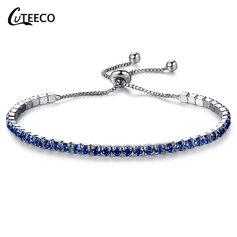 AD0390-2 CUTEECO европейские модные женские Подвески браслет кубического циркония бренд браслет Бесконечность Браслеты для женщин ювелирные изделия подарок - Окраска металла: AD0390-2