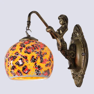 Средиземноморский абажур из стекла Тиффани настенные лампы 110 220 в E27 держатель