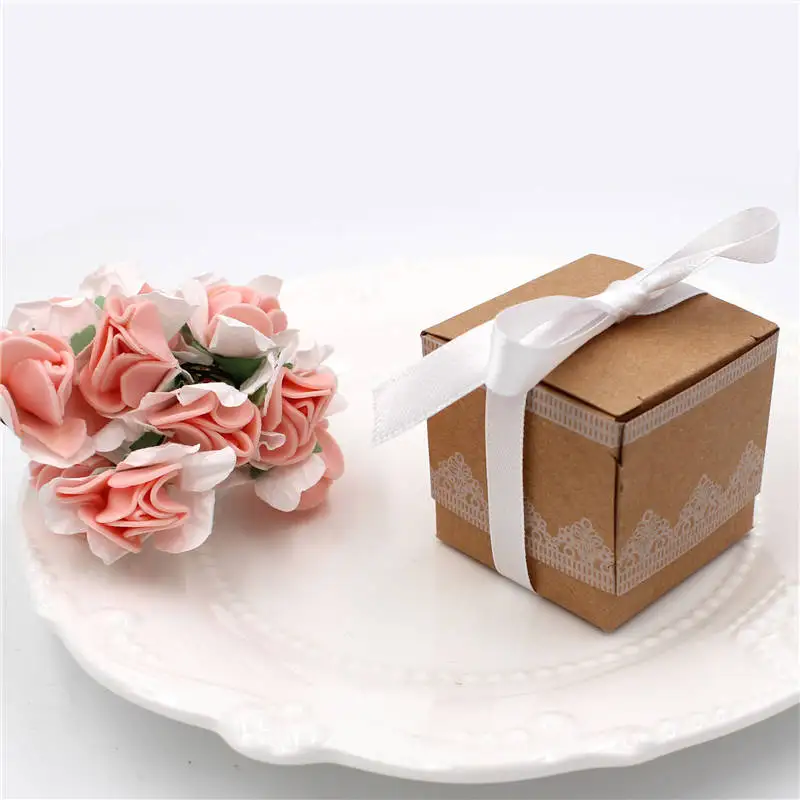 50 шт. кружевная Подарочная коробка из крафт бумаги в стиле ретро|box creative|box boxbox gift