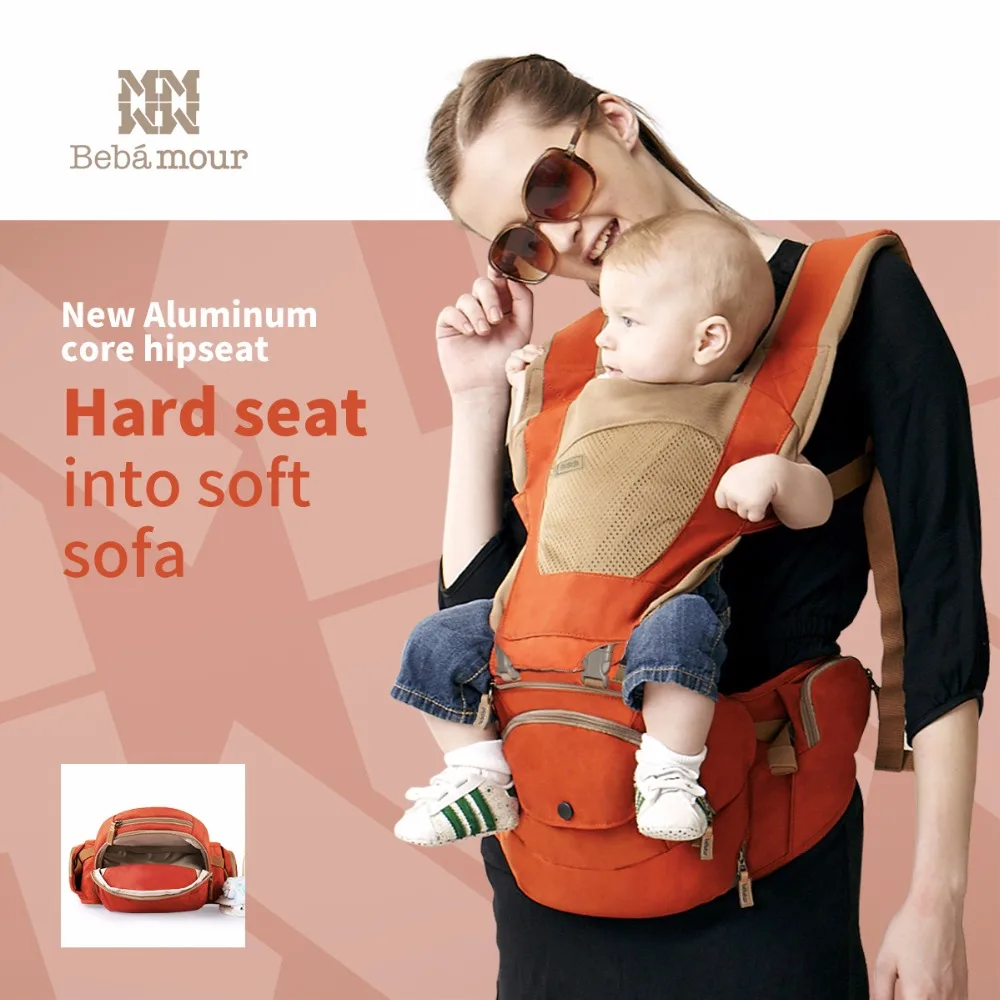 Bebamour Baby Hipseat Detachable Sling New Aviation Aluminum Filling Hip seat 6 In 1 Breathable Carrier | Мать и ребенок
