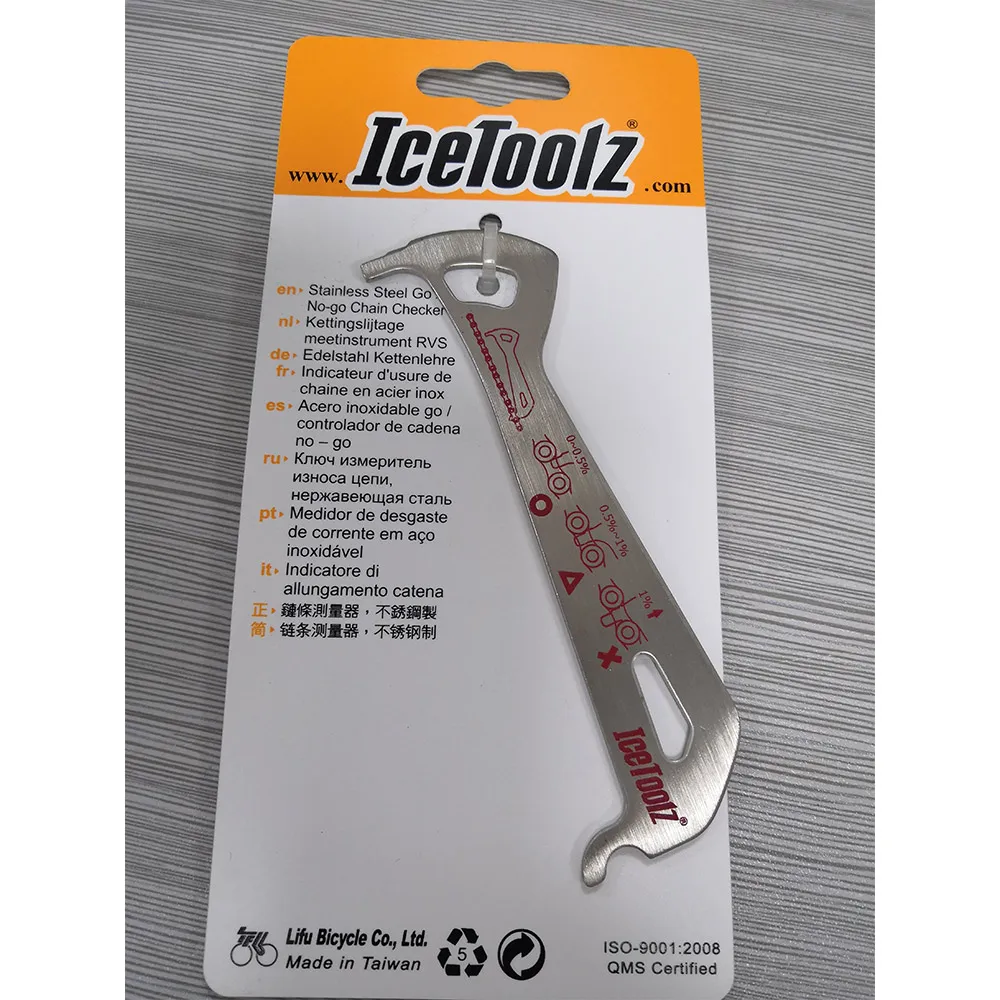 Icetoolz 62C4 нержавеющая сталь Go/No-go цепь Checker MTB велосипед шоссейный велосипед ремонтные инструменты цепь Одежда индикатор