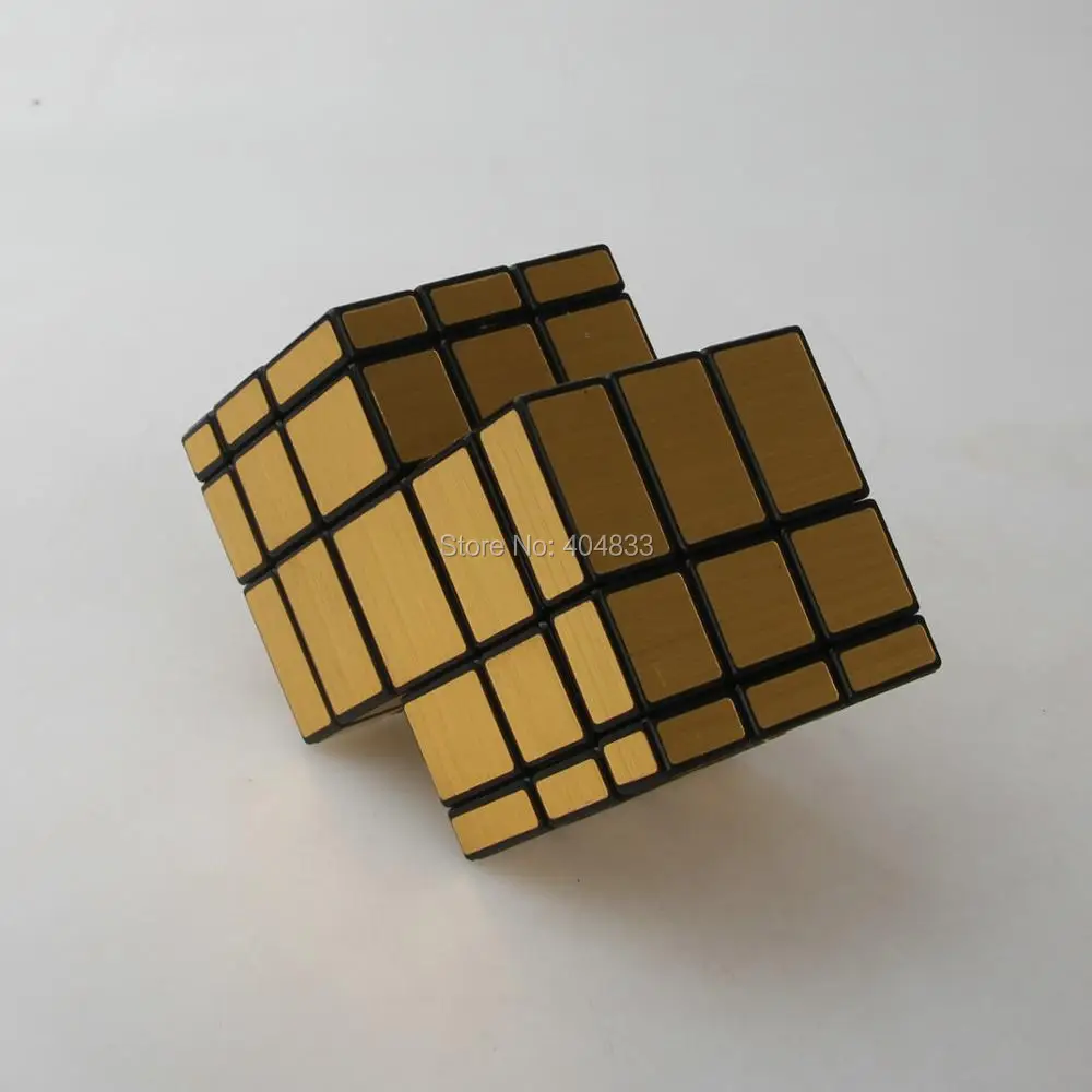 Зеркальный куб CubeTwist 2 Siamese Черное золото/серебро стикер Cubo Magico переплетенная