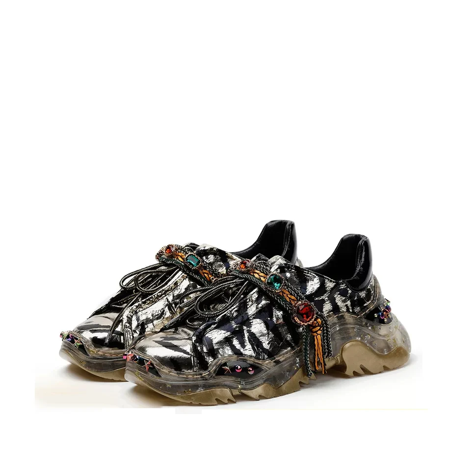 Delivr моды толстой подошве женские папа обувь ботинки с массивным каблуком на