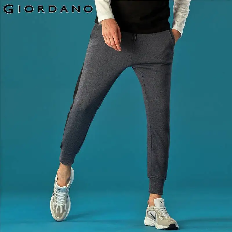 Giordano мужские спортивные эластичные брюки на резинке со шнурком имеется три