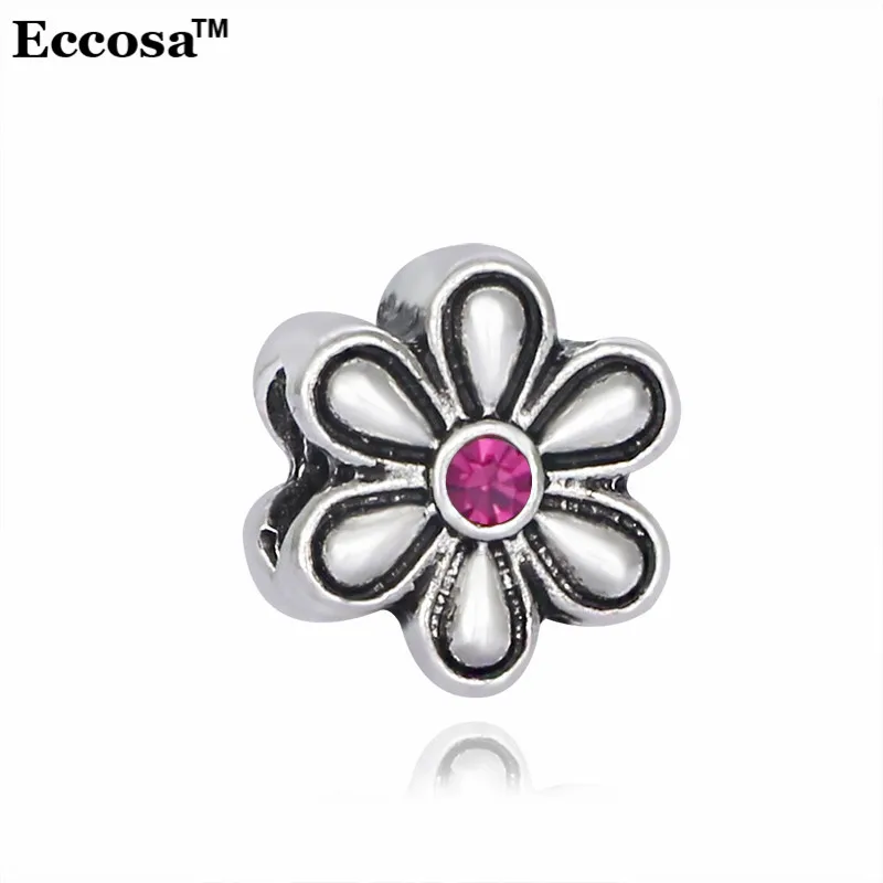 Eccosa ювелирные изделия посеребренные Bijoux Хрустальный цветок Бусины 6 цветов