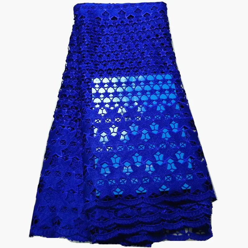 Оранжевое кружевное гипюровое полотно 2019 с узором в виде звезд нигерийская