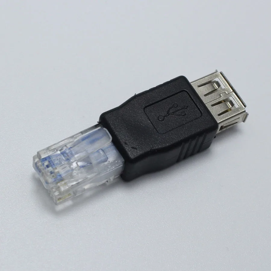 1 шт. штекер RJ45 к USB AF тип A гнездо адаптера Разъем LAN сетевой Ethernet