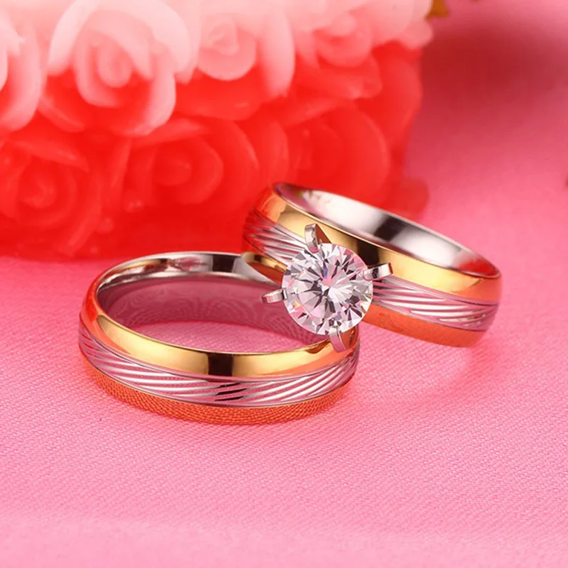 Обручальные кольца 6 мм из нержавеющей стали двухцветные золотистые серебристые