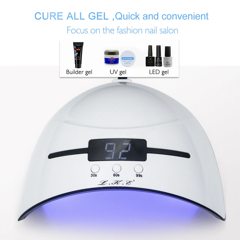 LKE 36W LED UV Nail Dryer Machine for Polish Gel Varnish Automatic Sensor Art Tools White Lamp With USB Portable | Красота и здоровье