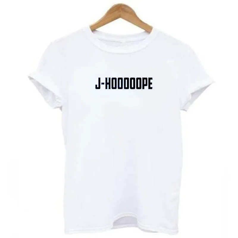 J HOOOOOPE женская футболка с логотипом Hope Kpop в Корейском стиле Прямая