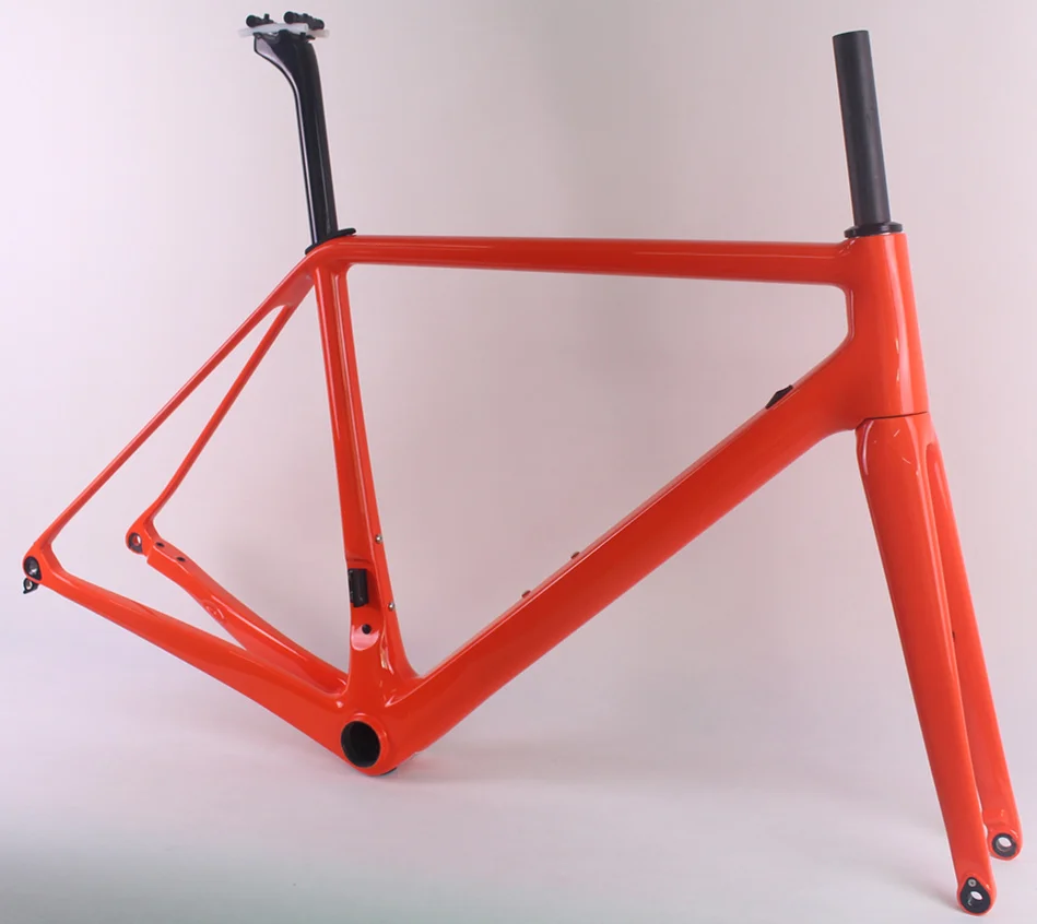 Orange Glossy Winowsports, новинка, монокок, высокая часть, карбоновый дорожный дисковый тормоз, рама 700c, велосипедный диск, альпинистские рамы FM219 thru alxe wheel - Цвет: Orange Glossy