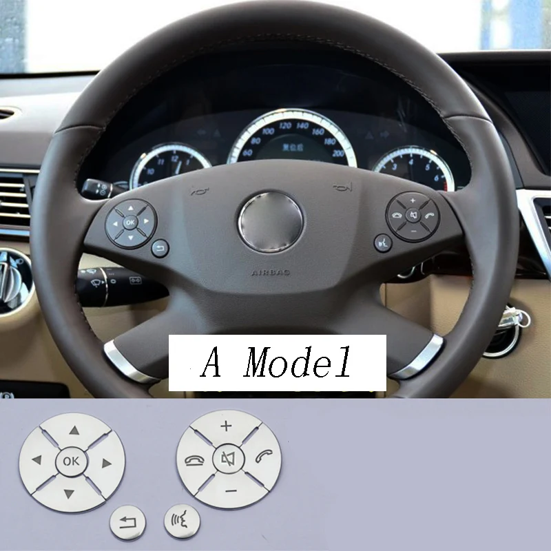Автомобильный Стайлинг кнопки рулевого колеса наклейки Накладка для Mercedes Benz C E R S