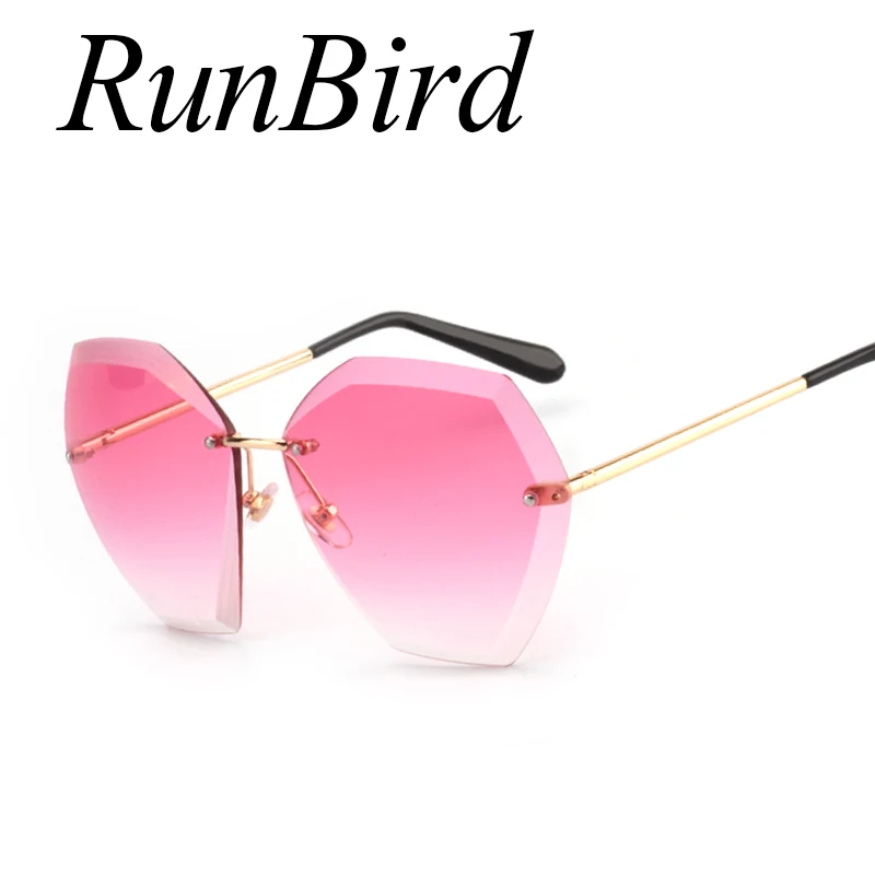 Очки солнцезащитные RunBird женские без оправы брендовые дизайнерские Классические