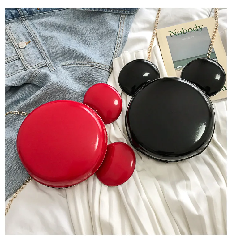 Disney Милая Дамская маленькая сумка женская новая маленькая круглая сумка с Микки Маусом индивидуальная дамская сумка через плечо клатч