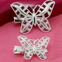 10pcs 2019 hot sale fashion charm butterfly hairpin silver woman hair clip accessories wholesale