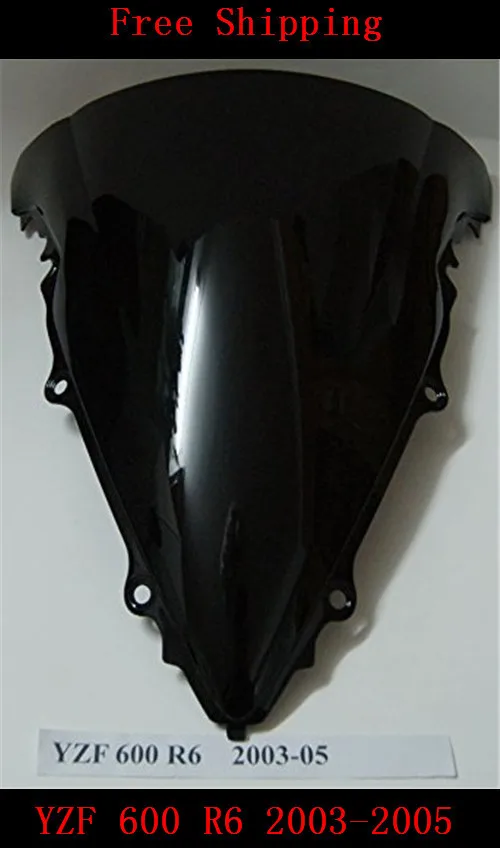 

For Yamaha YZF 600 R6 2003 2004 2005 YZF-R6 03-06 motorcycle Double bubble windshield windscreen black color