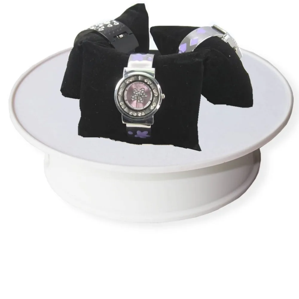

Fashion on white velvet electric rotary jewelry cell phone rotating turntable display base free shipping