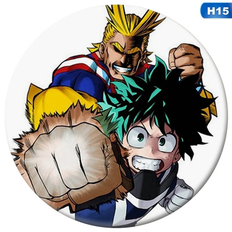 1 шт. аниме мой герой Academy значок косплея мультфильм Boku No Hero Academy брошь на булавке коллекция izku сумки Значки для рюкзаков - Окраска металла: H15