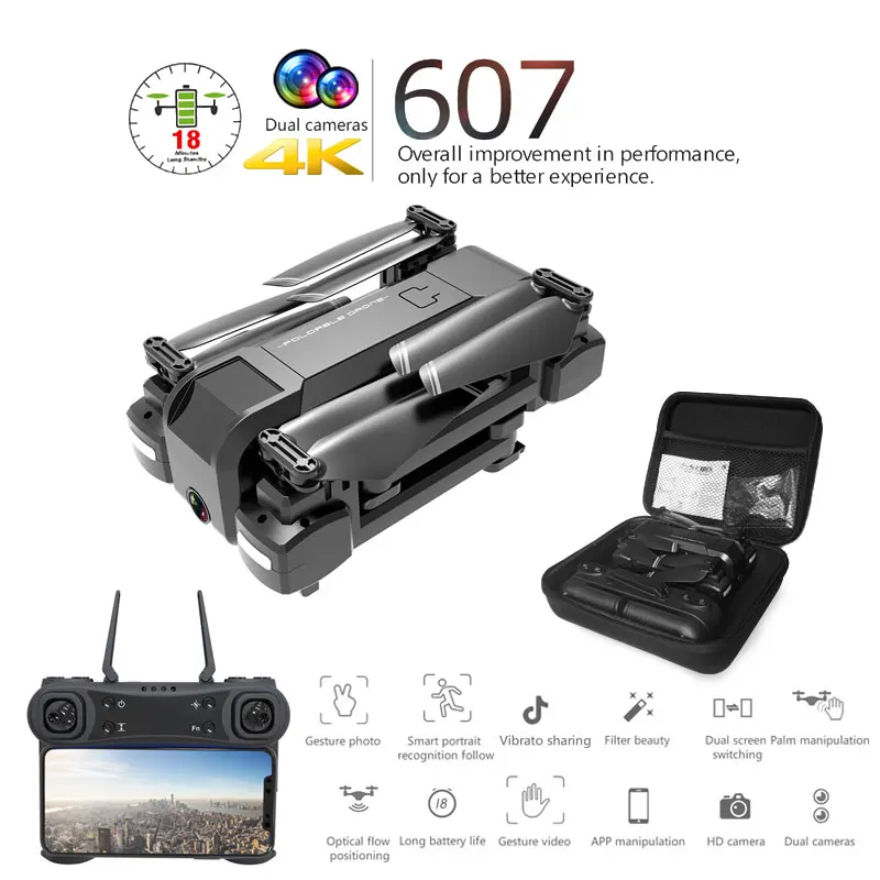Новый Квадрокоптер с Wi Fi FPV 4K/1080P HD двойная камера оптический поток селфи Дрон
