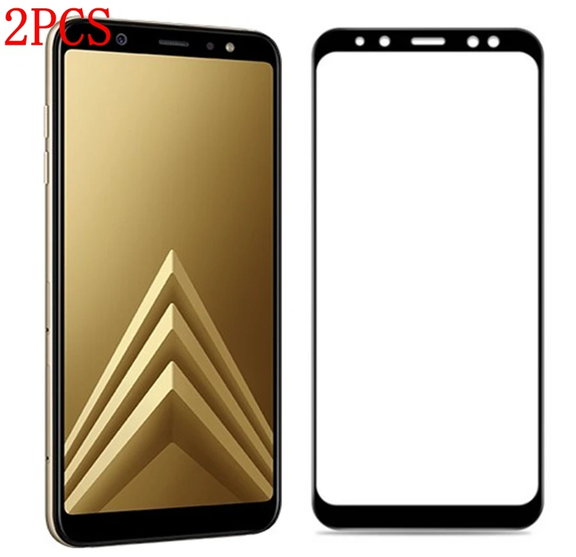 Закаленное стекло с полным покрытием для Samsung Galaxy A6 2018 SM A600F 2 шт. защитная пленка