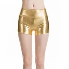 Мини-шорты CHSDCSI, женские шорты из искусственной кожи карамельных цветов, танцевальная популярная Клубная одежда, шорты для работы, золотые, серебряные Клубные уличные сексуальные шорты