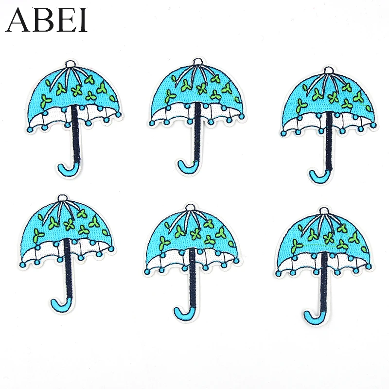 10 шт./лот вышитые голубые нашивки Unbrella для одежды сумок джинсов шитья значок