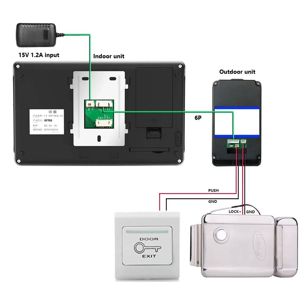 SmartYIBA 7 дюймов проводной/беспроводной wifi домашний видео телефон двери монитор