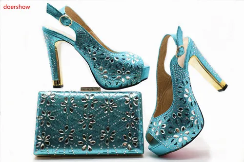 

doershow Italian Shoes with Matching Bags Shoe and Matching Bag for Nigeria Party Nigerian Women Wedding Shoes and Bags SHX1-10