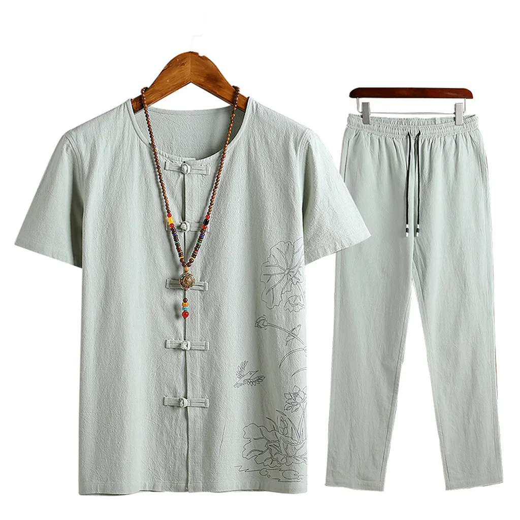 Бесплатная страусиный мужской комбинезон Повседневный с принтом китайский Тан