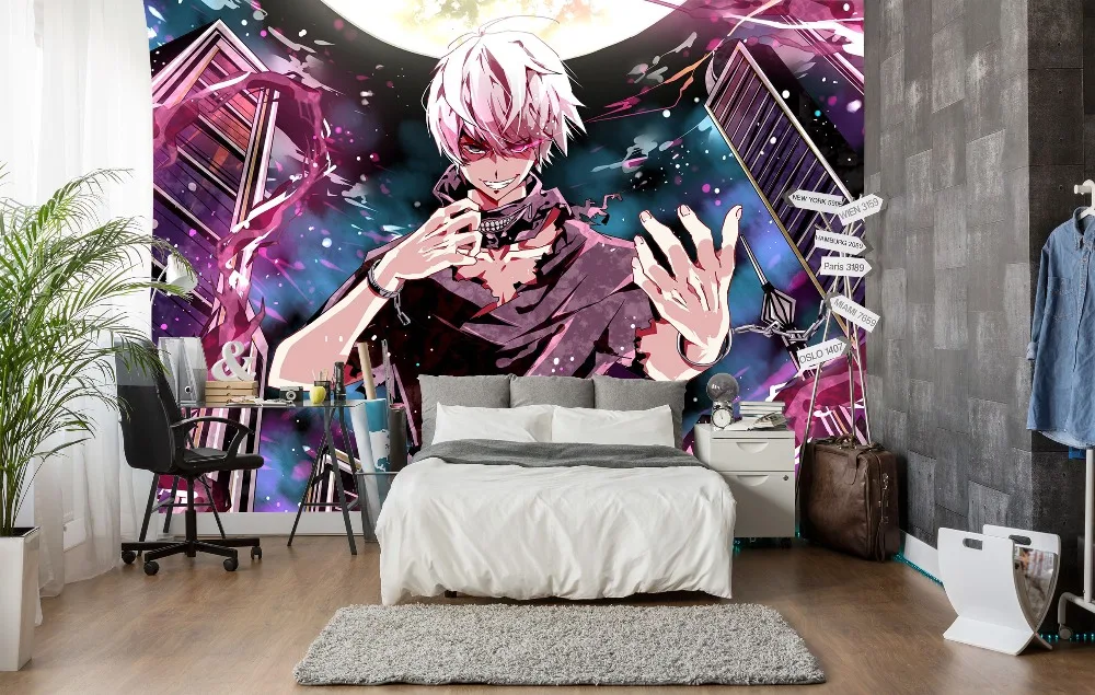 [Самоклеющиеся] 3D Tokyo Ghoul City Street 66 Япония Аниме настенная бумага печать настенные