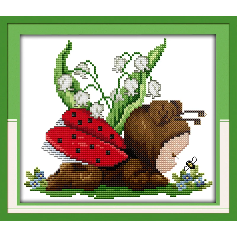 Набор для вышивки крестом божья коровка из экологичного хлопка|cross stitch kits|stitching kit